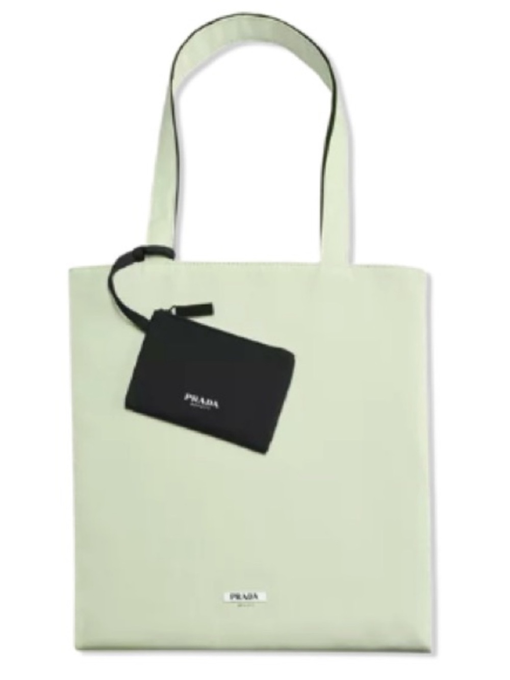 Prada Canvas Tote with Black Pouch